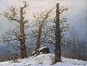 Caspar David Friedrich Dolmen in snow Germany oil painting artist